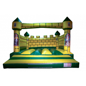 Pomppulinna Camelot 21m² vihreä ja keltainen